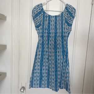 Happy By Pink Chicken Blue and White Cotton Summer Dress SZ Small